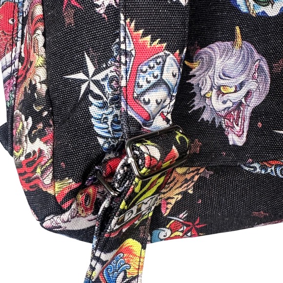 Pre-Loved Tattoo Print Backpack Mini Book Bag Purse‎ Drawstring Bag - Picture 6 of 8